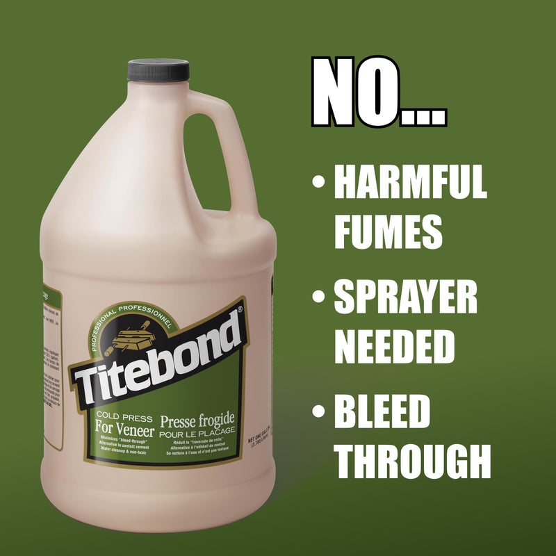 Titebond غراء فينير تيتبوند للضغط البارد، يربط الفينير بالأسطح المسطحة، قوة ممتازة، خط غراء شفاف، يمنع التسرب، 32 أونصة 5175 - Image 3